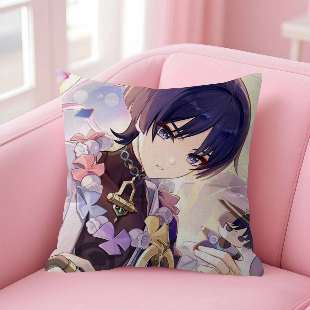 Games Genshin Impac Wanderer Cushion Cover Pillow Cover Decor Pillowcase Printed Cushion Case for Couch