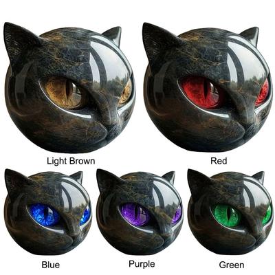 Halloween Elegante Schwarze Katze Skulptur Einzigartige Katzenfigur Schwarze Katze Figur Elegante Heimdeko Geschenke für Katzenliebhaber Frauen Männer
