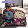 Colorful Pitbull Pattern Bedding Home Decoration Birthday Gift (1 * Duvet Cover + 2 * Pillowcase, Without Core)