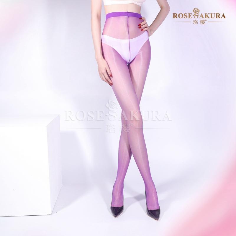 5D Sexy Aurora Oily One-Line Crotch Stockings Silky Smooth Crotchless Pantyhose Ultra-Thin Women Summer Fashion Ol Jk Ootd