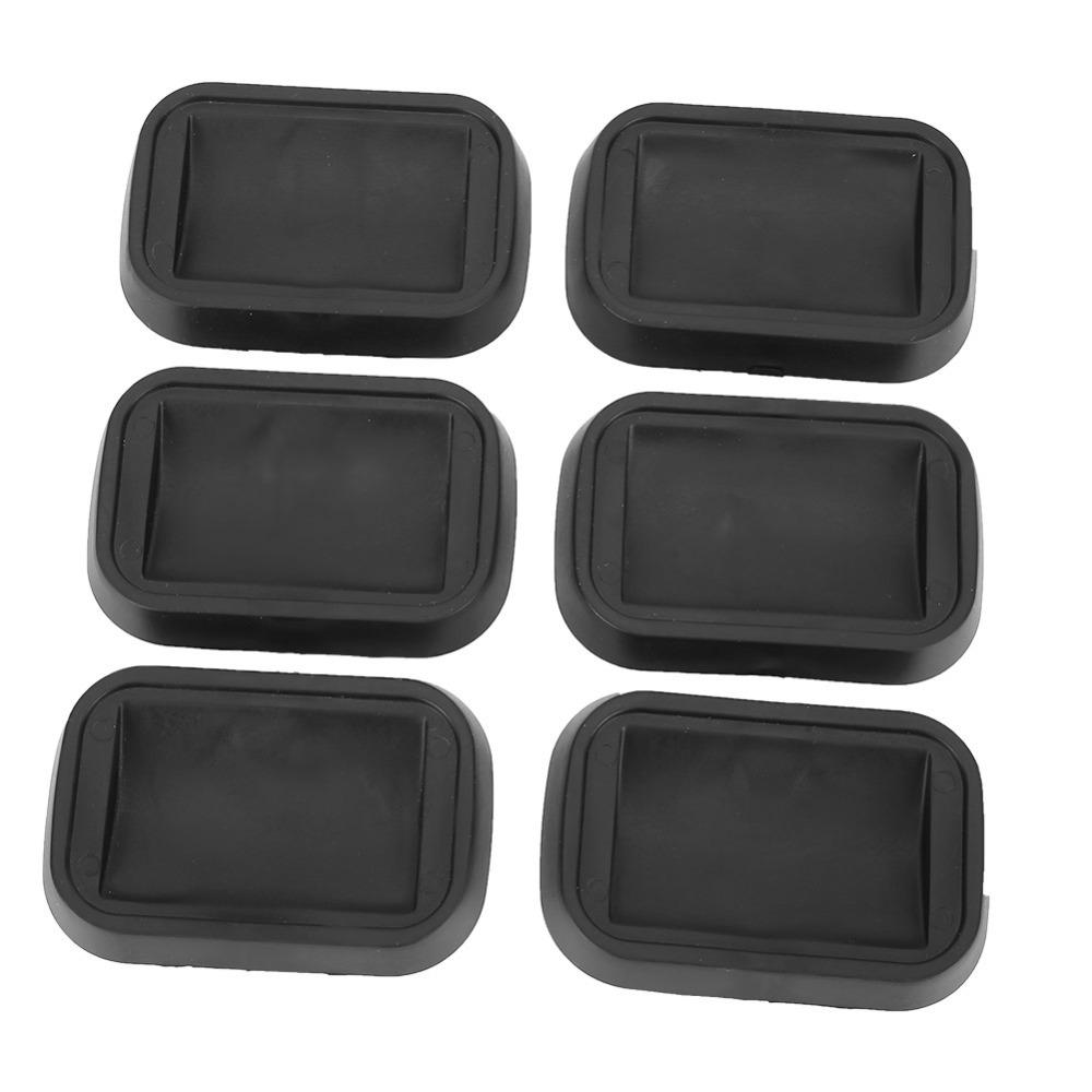 

6pcs Modern Rubber Furniture Pads Black Reusable Wheel Stopper Furniture Coasters Beds