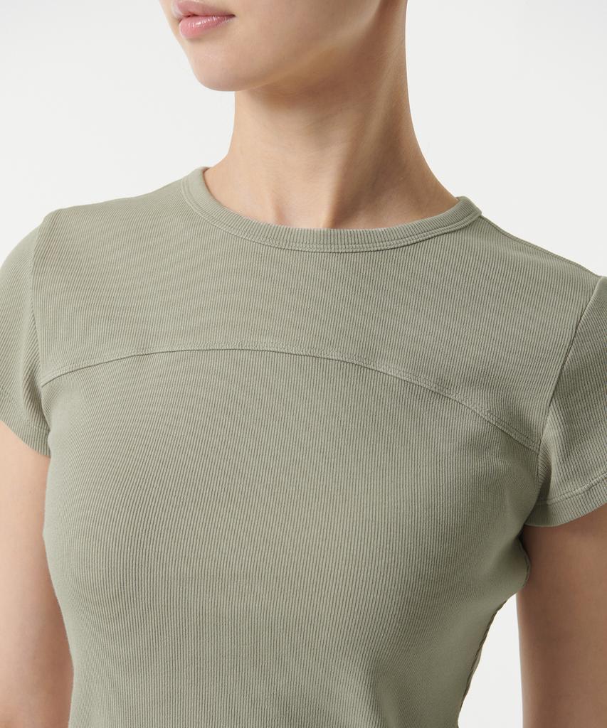 MUSINSA STANDARD WOMAN Women'S Ribbed Pigment Slim T-Shirt [Sage]