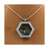 Stones and Minerals. Raw Green Tourmaline Necklace. Hexagon Model.