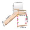 Bird Perch Swing Wooden Parrot Training Stand With Climbing Ladder And Mirror Pet Cage Accessories Bird Perching Toy