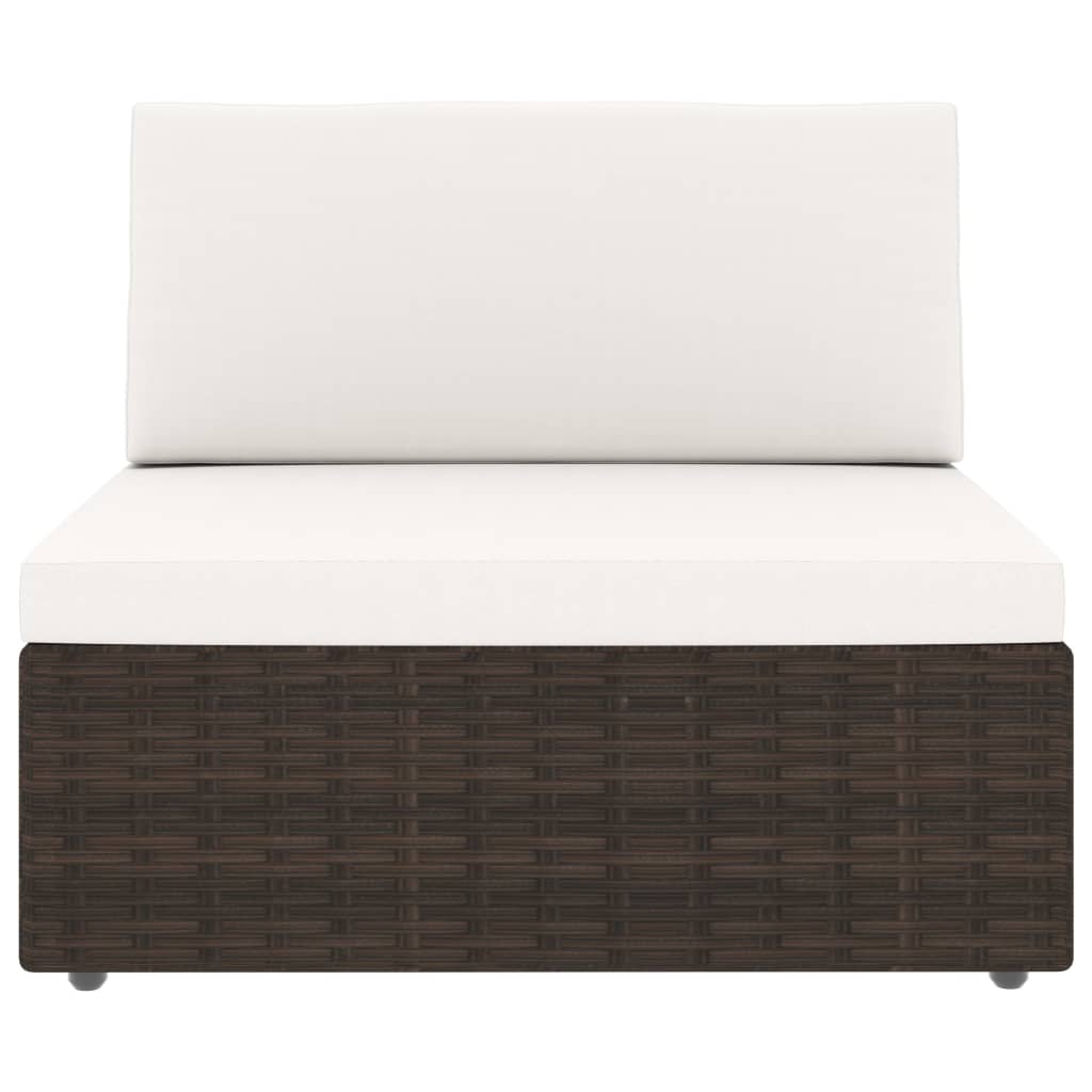 Modular 2 Seater Sofa Poly Rattan Brown