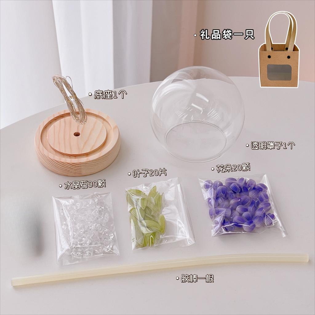 Handgefertigte künstliche Blume Tulpe Nachtlicht Schrumpffolie DIY-Material Nachttisch-Schlaflicht Ornament Valentinstagsgeschenk