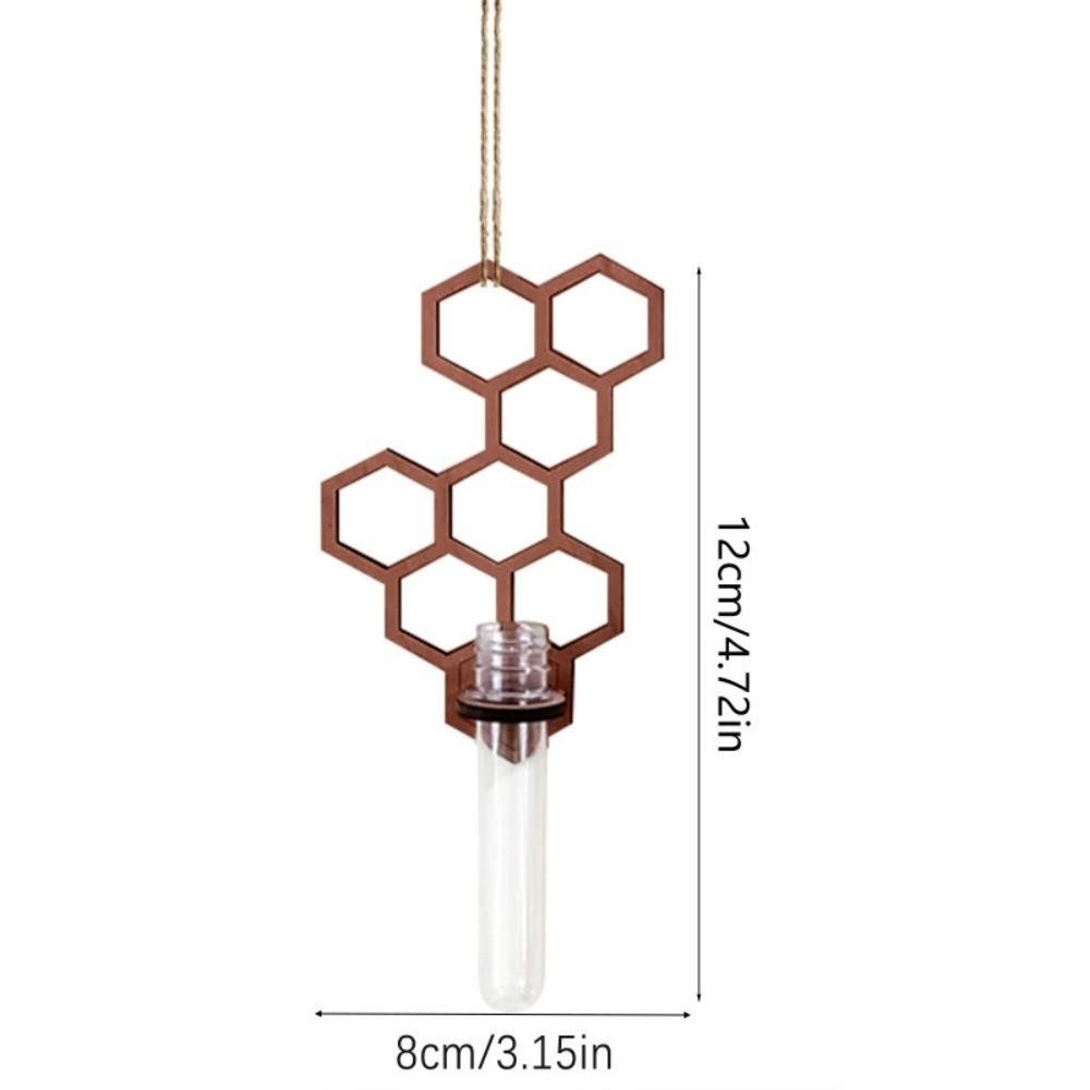 Honeycomb Shape Wall Planters Hydroponic Vase Wood Space-Saving Wall Decor Art Vase Wall Hanging Creative Plants Flower Pot