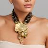 Statement Floral Necklace Flower Pendant for Women Girl Wedding Party Jewelry Accessory