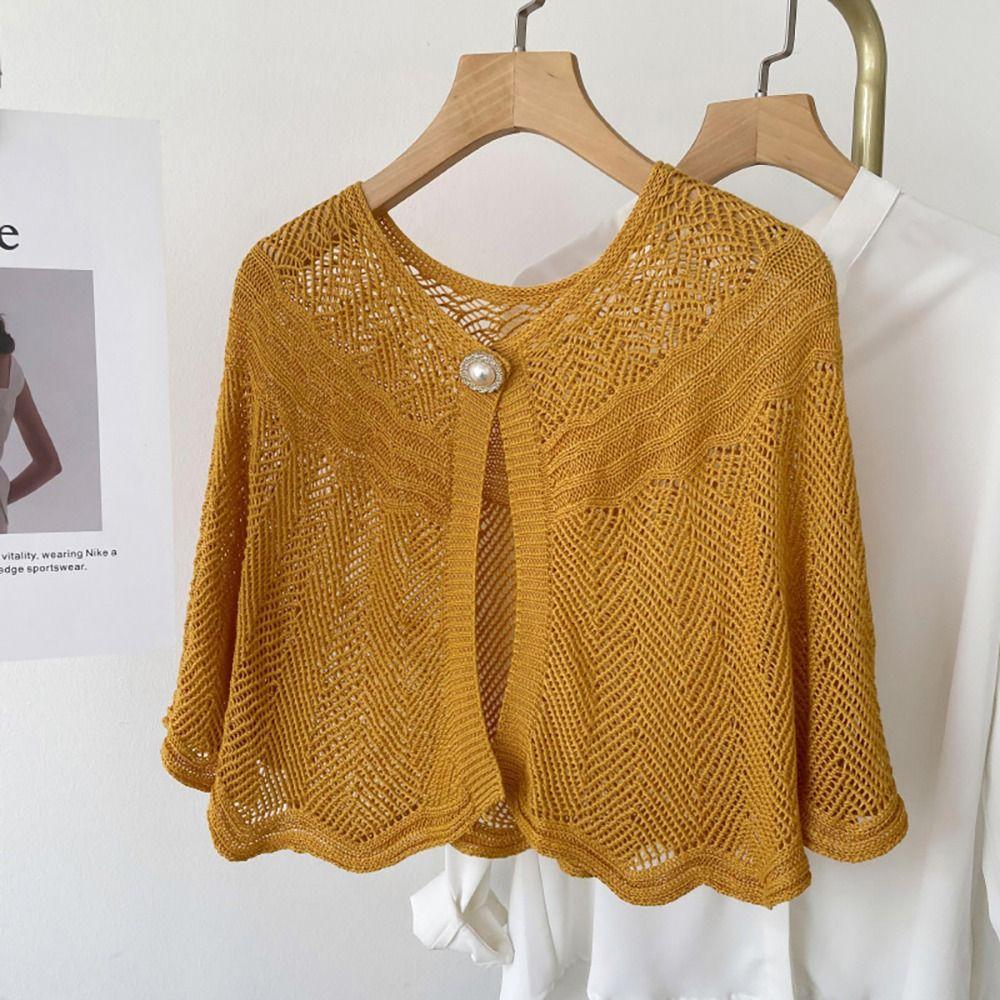 Knitted Cross Shawl Pure Color Blouse Shoulders Scarf Women Scarf Fake Collar Cape  Spring Autumn