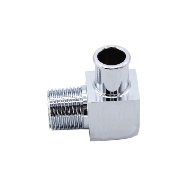 1pc 90 Deg Heater Hose Fitting 5/8" 1/2" Npt Hose Barb Chrome Billet Aluminum For Universal Water Pumps or Intake Manifolds