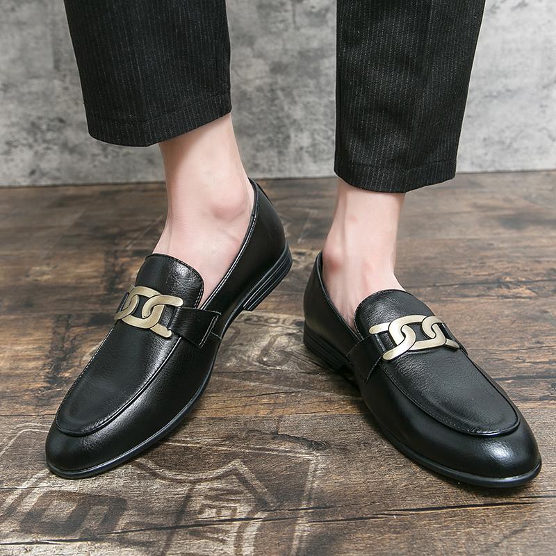 Stazione Europea scarpe casual in pelle a punta per giovani uomo tendenza britannica scarpe da uomo per discoteca parrucchiere matrimonio scarpe da lavoro