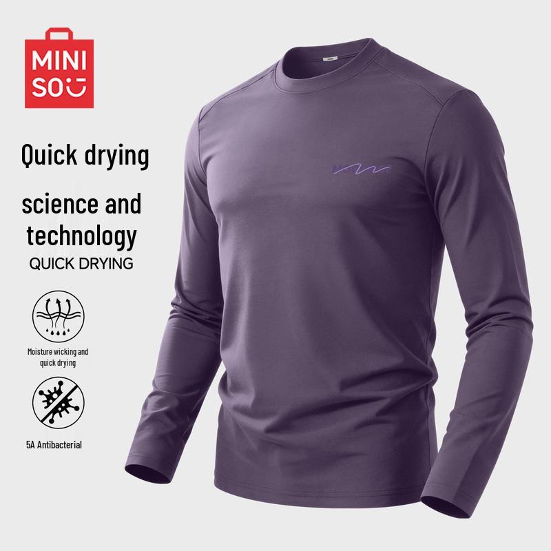 MINISO Men s Quick-Dry Long Sleeve Round Neck T-Shirt L