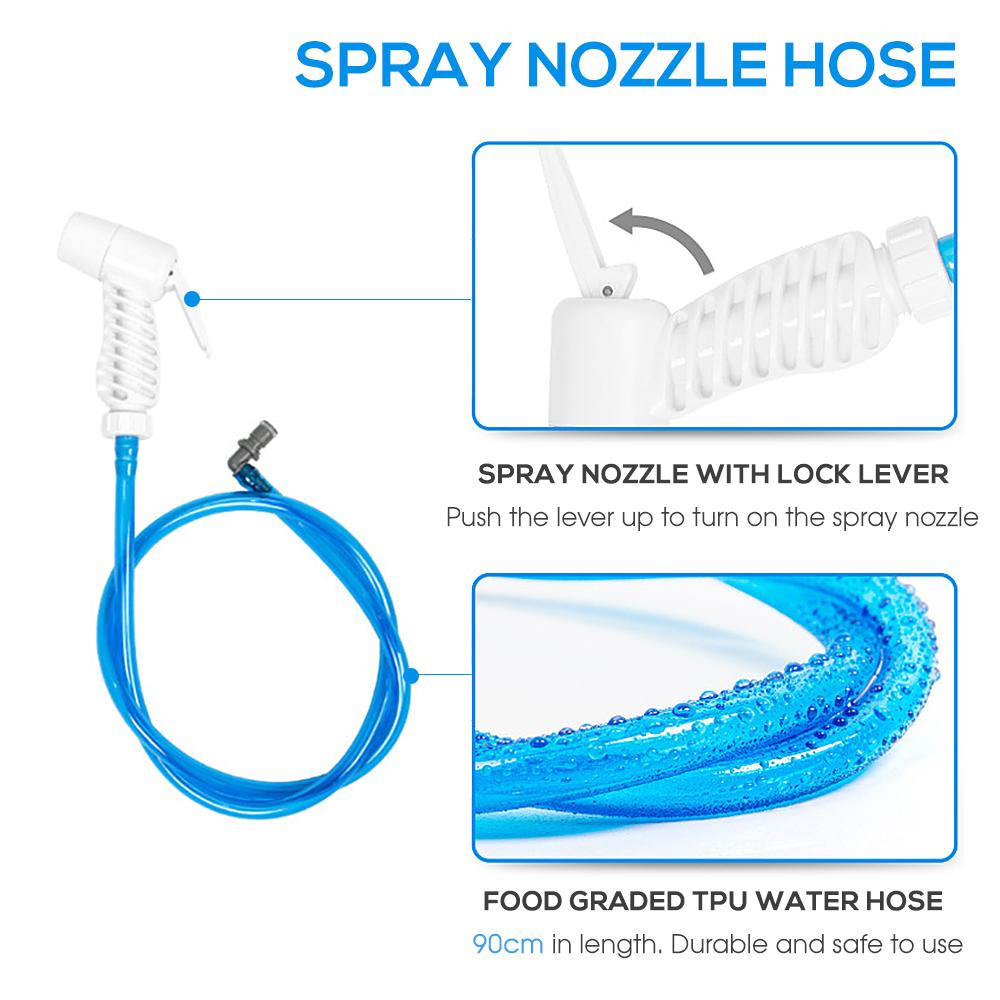 Borsa da doccia da campeggio portatile da 12 litri con pompa a pedale e tubo per soffione doccia per campeggio, escursionismo, zaino in spalla