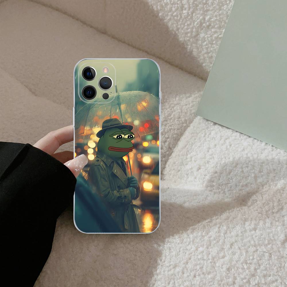 P-Pepes The Frog Face Cartoon For IPhone 17 16 15 11 12 13 14 Pro Max Soft TPU Silicone Back Cover Clear Case