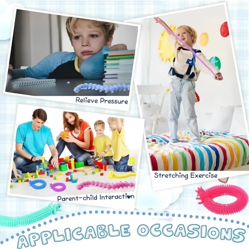6Pcs Novelty Funny Colorful Alpaca Lala Le Bracelet Stress Relief Sensory Toys Decompression Noodle Stretch Rope Toy Autism Gift