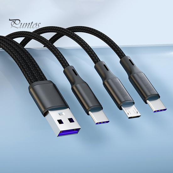 

Кабель для передачи данных 3-в-1 для быстрой зарядки 5A Type-C Micro USB 8-контактный провод для зарядного устройства телефона для iPhone