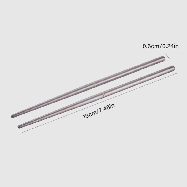 Foldable Titaniums Chopsticks With Front Grooves Nonslip Small Storage Folding Spoon Fork for Camping Activity