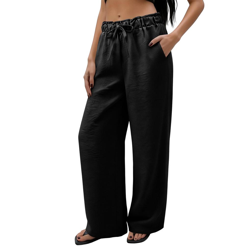 Women's Loose Wide-Leg Pants, Casual Loose-Fitting Pants With Pockets