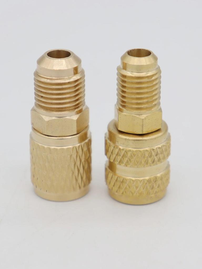 2pcs R410a AC Adapter 5/16" 1/4" SAE Male Female For Valve System Tool SAE External Thread 1/4" SAE Car Accessories