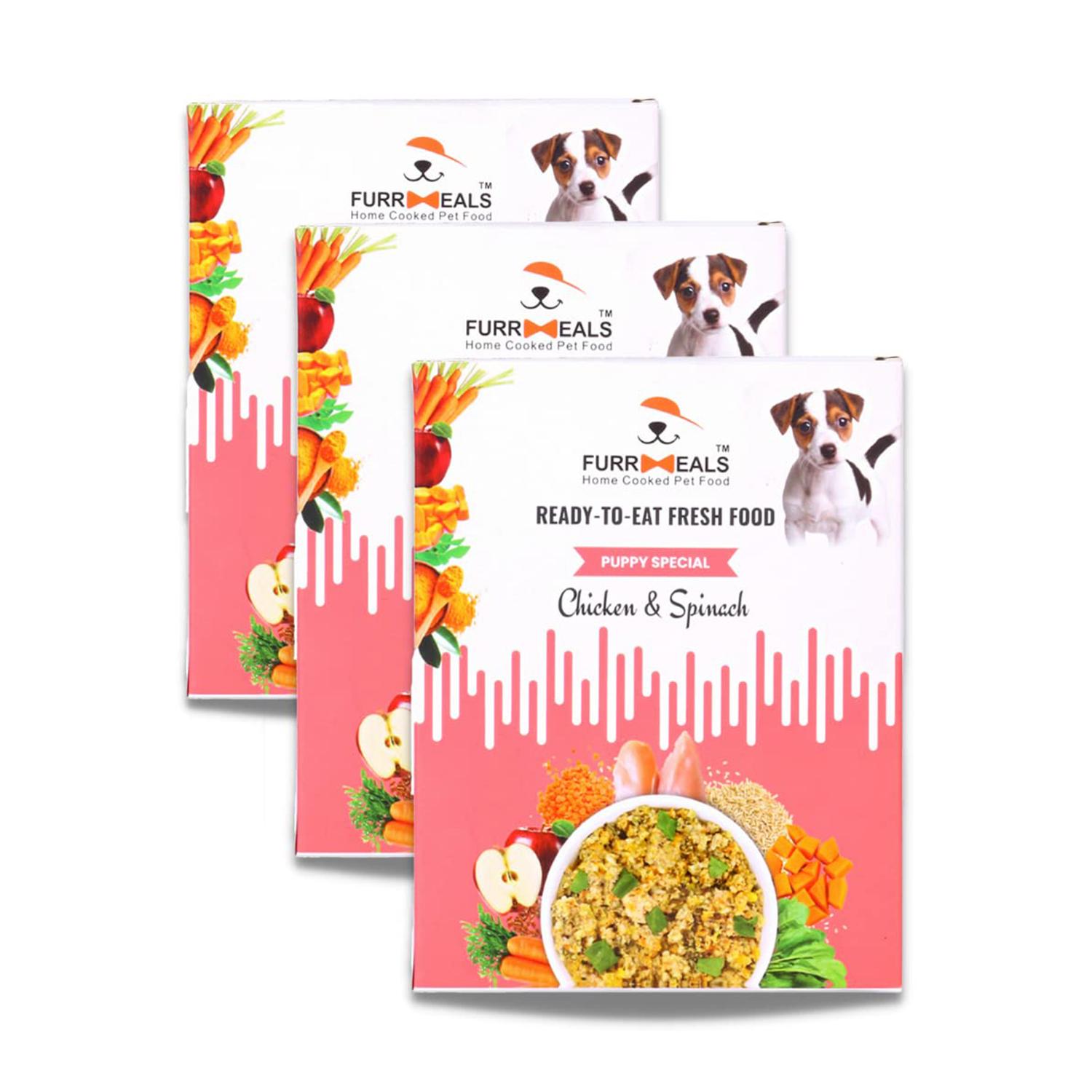 

Готовый к употреблению свежий корм для собак FurrMeals Puppy Special с курицей и шпинатом, упаковка из 3 шт.