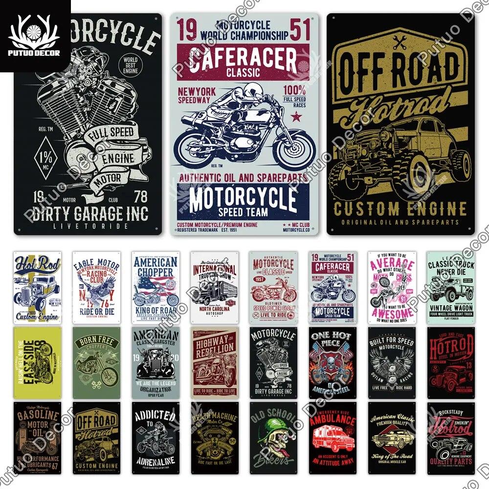 

Putuo Декор Хот-Род Винтаж Металлическая Вывеска Металлическая Винтажная Оловянная Вывеска Плакат Украшение для Клуба Человек Пещера Гараж Домашний Настенный Декор