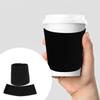 HYTROVE Wiederverwendbare Neopren Kaffeehüllen 2 Stück Isolierhülle für Heiß und Kaltgetränke Rutschfeste Trinkbecher Abdeckung in Schwarz für Alltag
