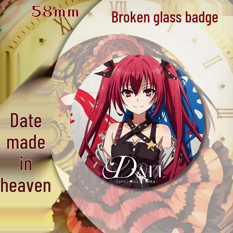 Date A Live Tokisaki Kurumi Tinplate Badge: Anime Brooch & Backpack Charm