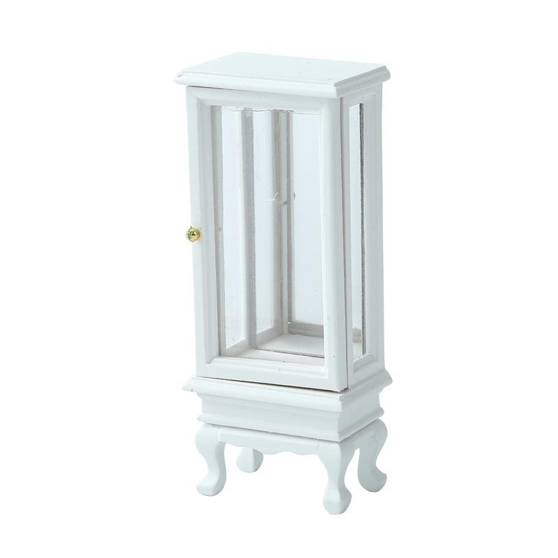 1/12 Dollhouse Simulation Glass Cabinet Cupboard Model Dollhouse Miniature Storage Cabinet Furniture Living Room Decor Toy