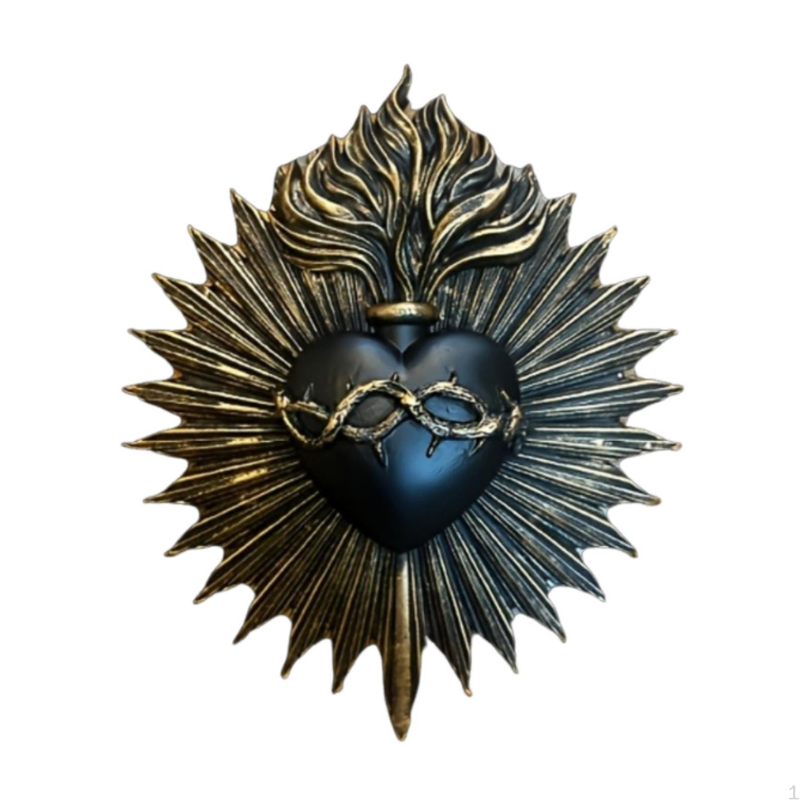 

Plaque Gothic Statue Resin Feng Shui Wall Hanging Sculpture Ornament for Men Women Household чорний