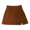 2024 Women's High-Waist Corduroy A-Line Mini Skirt - Slimming, Petite, Korean Style for Autumn