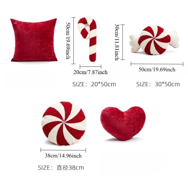 1pc Christmas Limited Edition Shaped Candy, Cane, Windmill Cushion Cover, Holiday Decoration, Gift Pillowcase Chair Cushion