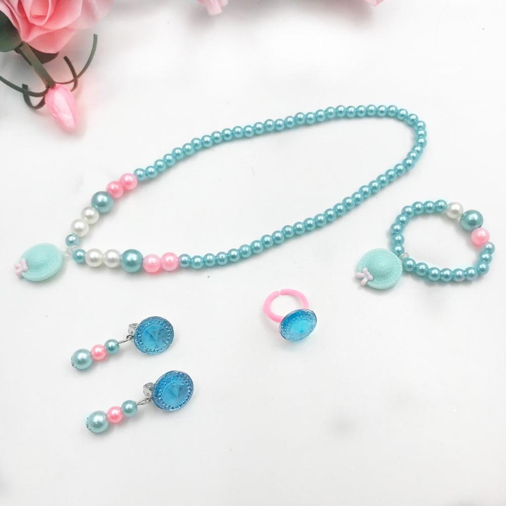 Children 'S Hair Accessories Set Cute Cartoon Jewelry 1set =5pcs Jewelry Accessories Necklace Bracelet Hairpin High Quality