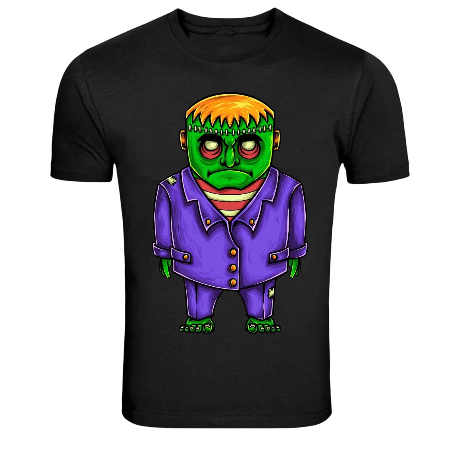 Cute Frankenstein Monster Cartoon Character Graphic T-Shirt M