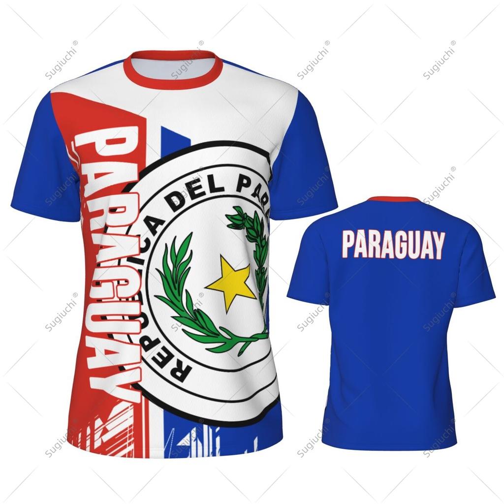 Paraguay Flag Men Sports T-shirt Women Tees jersey for Soccer Football Running Bike Tennis Fitness Fans