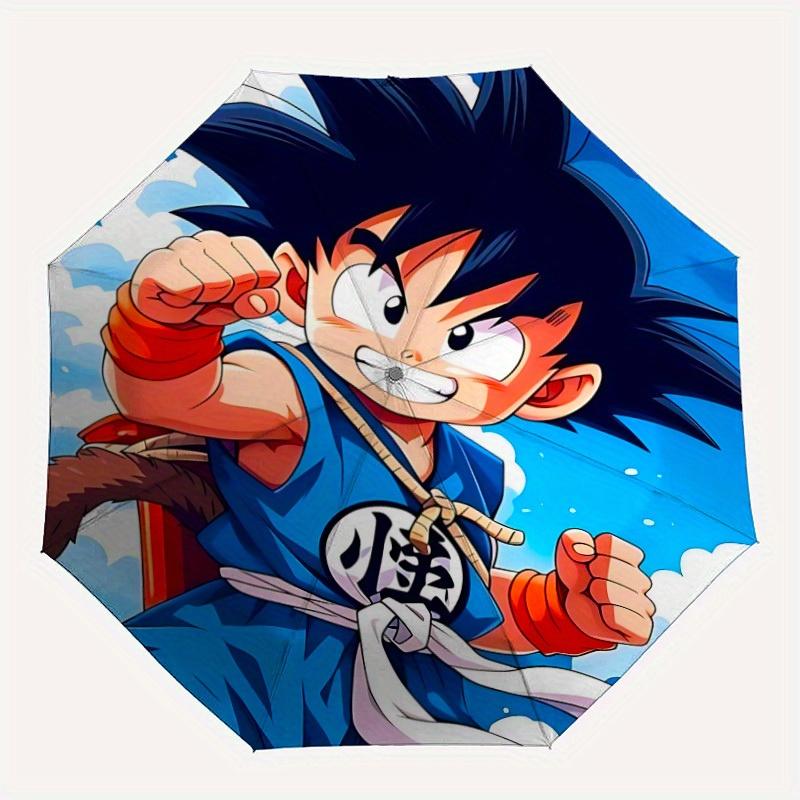

Goku Saiyan Automatic Open/Close Umbrella Compact Travel Umbrella, 8 Rib Heavy Duty Construction, Ideal Gift, 183