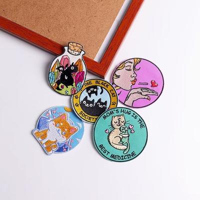 5 Pcs/pack Fusible Embroidery Patch Iron On Patches For Clothing Thermoadhesive Patches For Jackets Jeans Backpack Ironable Sewing Patch