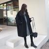 Damen Winter Gerade Jacken Mode O-Ausschnitt Langarm Oberteile Damen Grunge Locker Lange Mäntel