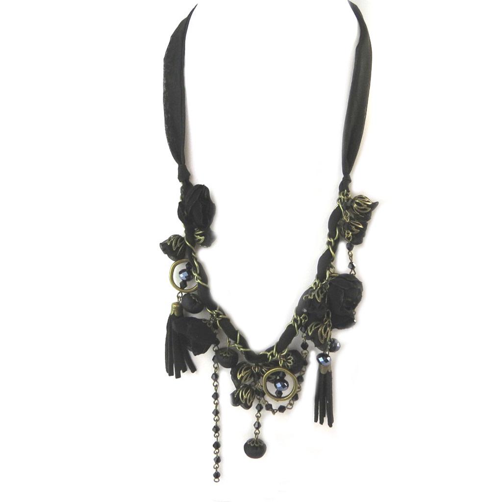 Les Trésors De Lily [P0794] - Collier artisanal 'Les Antoinettes' noir (fait main)