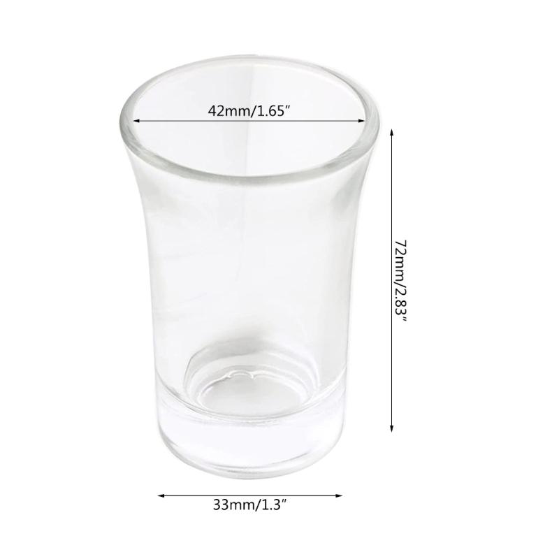 Sada 4 ks sklenic na panáky s těžkou základnou 50 ml sklenice na víno na whisky Průhledný, nerozbitný pohárek na vodku Tequila Bar