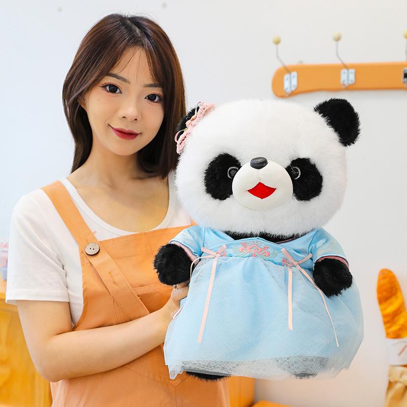 Hanfu Panda Plush Toy Girls Gauze Skirt Panda Birthday Gift Events Gifts Home Ornaments