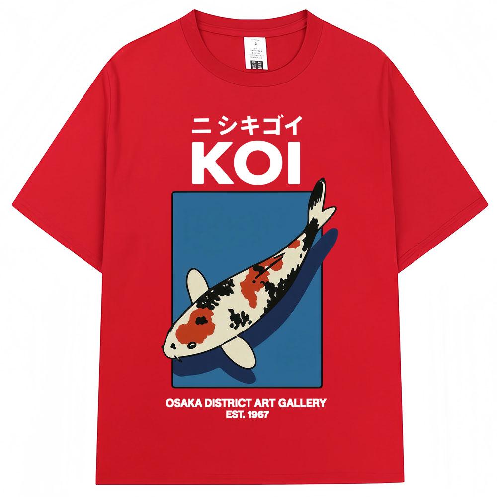 Японский Дракон Фудзи Якудза Токио Рыба Кои Футболка Мужская Женская Винтажная Модная Футболка 100% Хлопок Свободная Футболка Уличная Одежда Мужская S