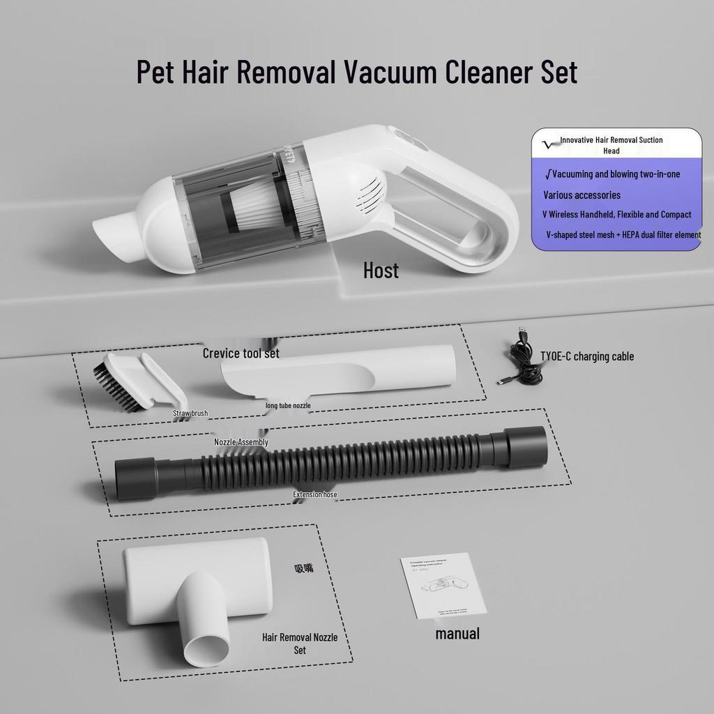 Portable Electric Pet Hair Vacuum Cleaner for Cats and Dogs