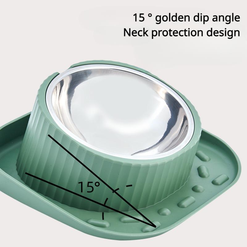 Cat Slanted Bowl Bowl Protection Neck Wide Mouth Detachable Stainless Steel Anti Spill Cat Food Bowl Cats Dogs Pet Food Utensils