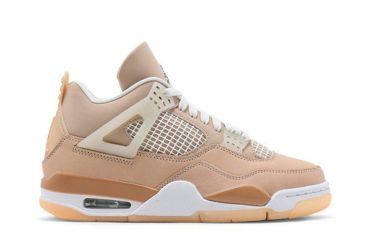 Women's Sneakers Nike Jordan 4 Retro Shimmer (Women's) Shimmer/Bronze Eclipse-Orange Quartz-Metallic Silver