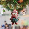 2D Acrylic Christmas Hanging Pendant Cartoon Flat Snowman Santa Car Rearview Mirror Charm for Xmas Tree Backpack Decoration Car Interior Accessories