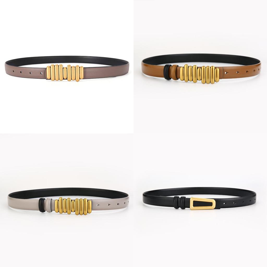 Genuine Leather Belt For Women With Smooth Buckle And Versatile Style For Daily Use