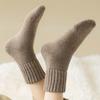 Unisex Thick Crew Socks Solid Color Warm Winter Socks Ribbed Stretchy Casual Socks for Women Leggings And Low Cut Boots