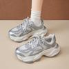 Silver Dad Shoes New Autumn Mesh Sneakers Thick-soled High Casual Running Shoes