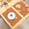 6PC Hello Autumn Maple Leaves Pumpkins Placemats For Dining Table Kitchen Linen 30x45cm Heat Insulation Mats