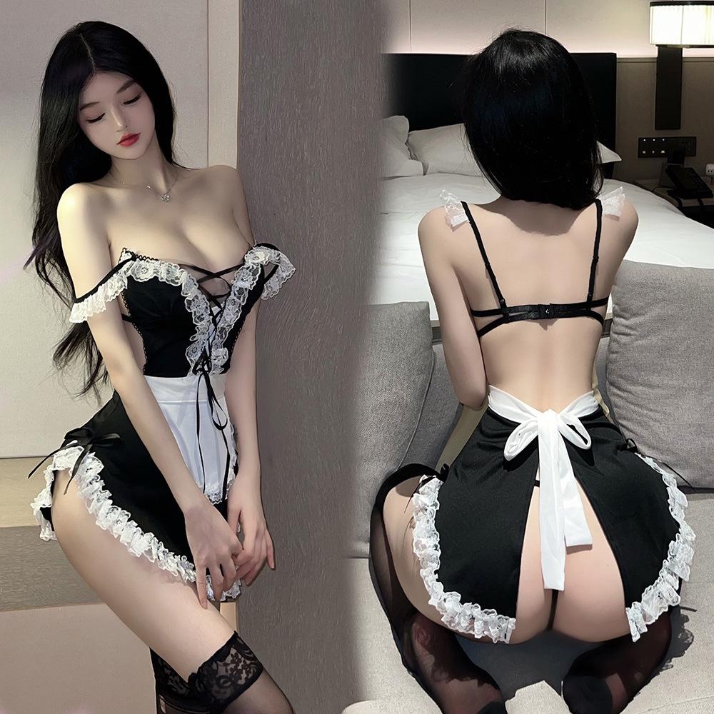 Passionate Lace Maid Roleplay Nightgown Set